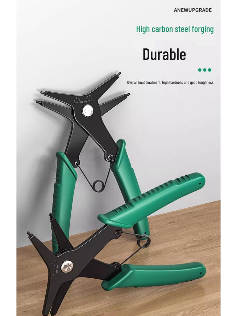 Víceúčelové dvojité kleště na pojistné kroužky pro vnitřní/vnější ohýbání a pojistné kroužky