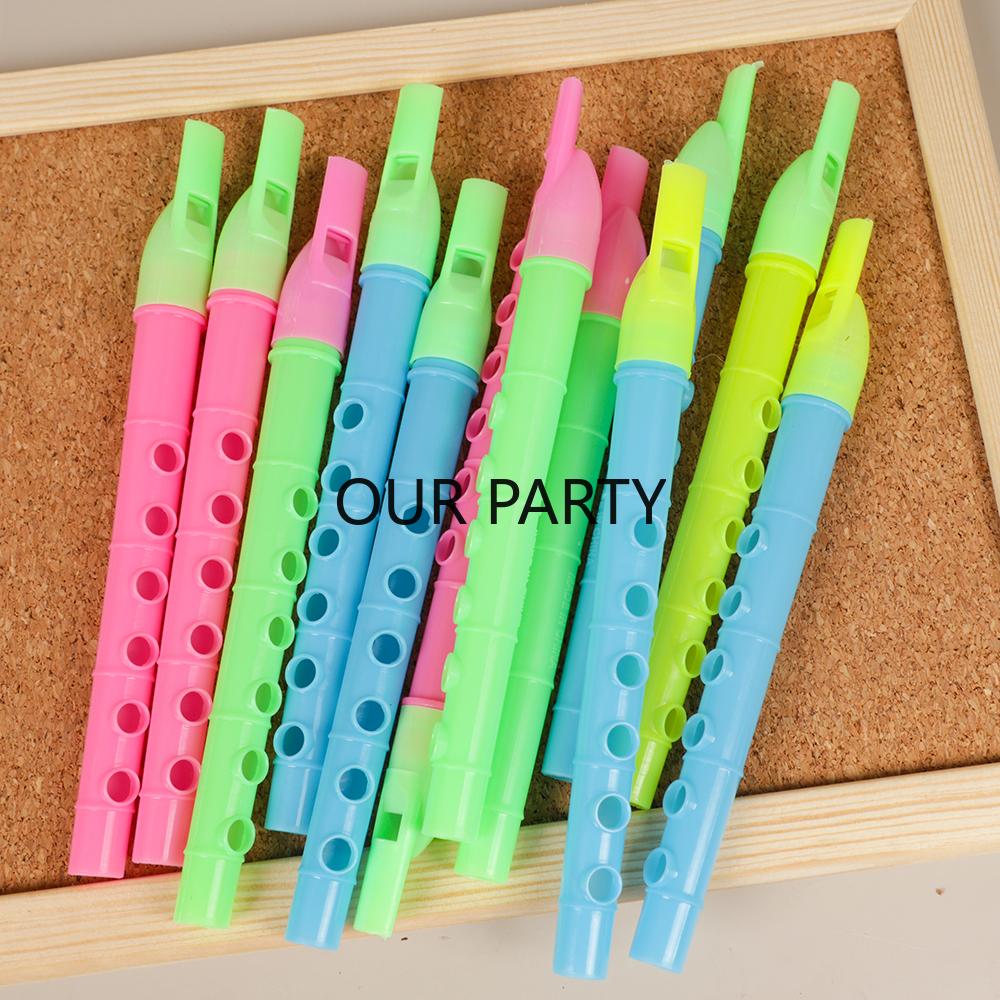 

15Pcs Funny Plastic Flute Musical Whistle Toys for Kids Birthday Party Favors Baby Shower Giveaway Gift Pinata Fillers Goody Bag