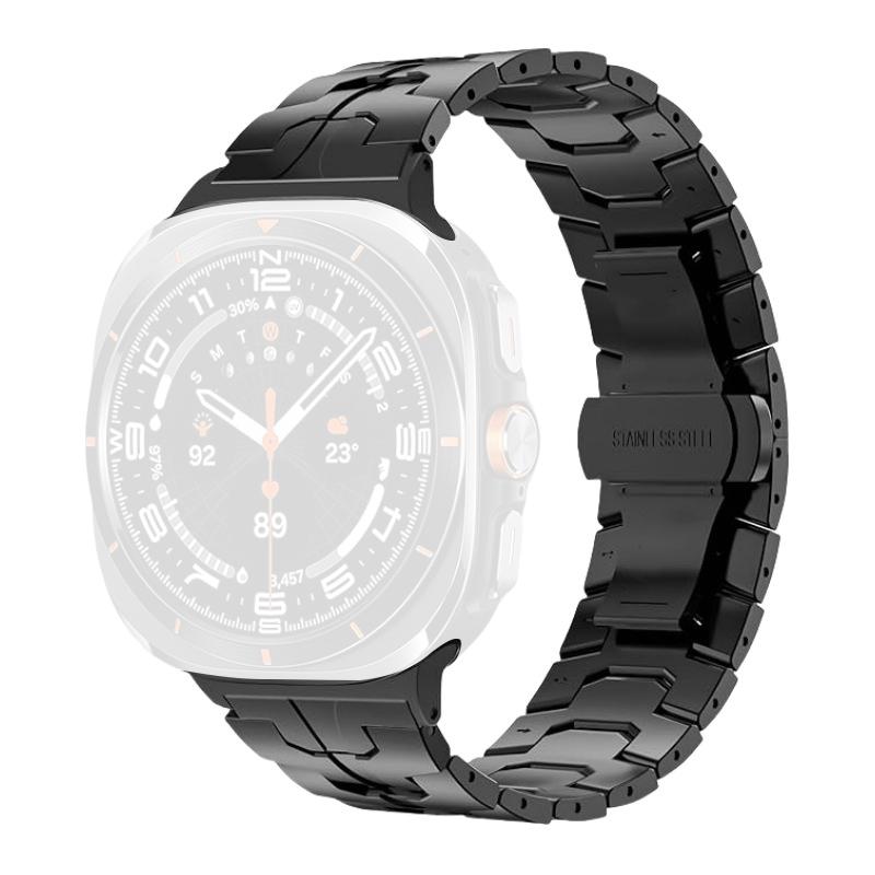 

Watch Band For Samsung Galaxy Watch8 Classic 46mm/Watch8 44mm/40mm Split Butterfly Clasp Stainless Steel Strap Black