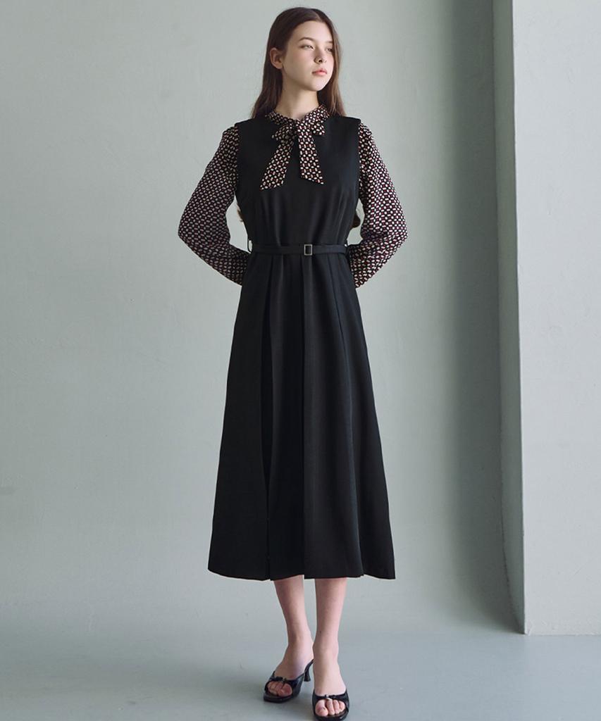 Lucida Elegant Pleated Long Dress