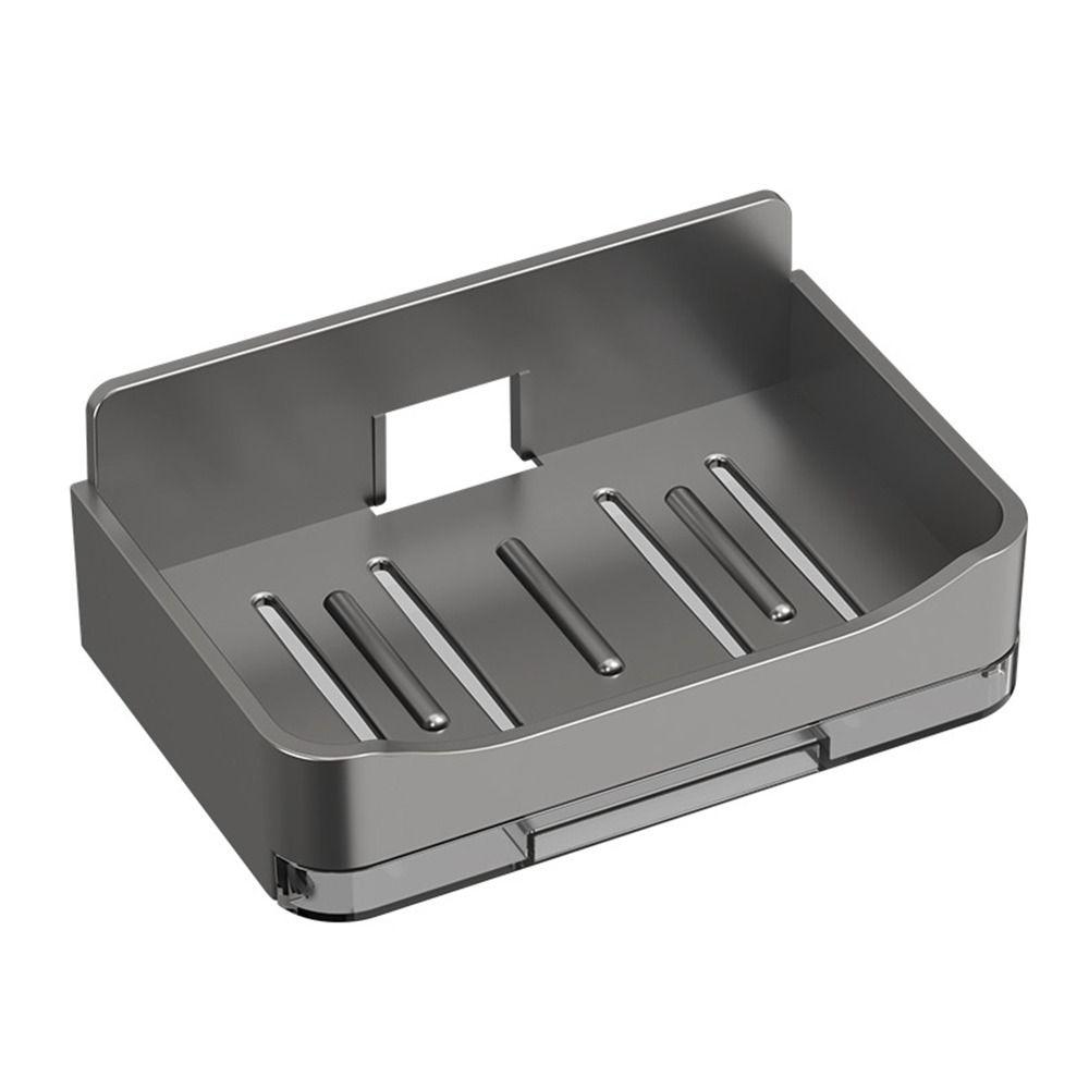 Wall Mounted Soap Dish ABS Storage Rack Soap Container Tray  Bathroom Kitchen Sink Organizer