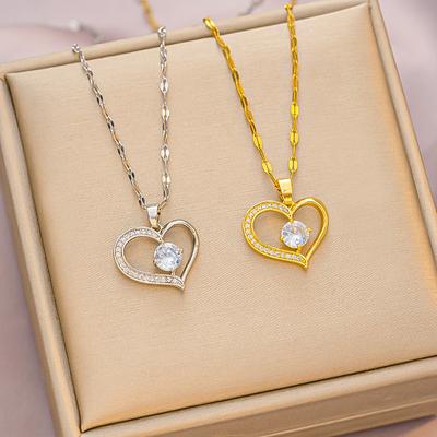 Love Diamond Clavicle Chain Fashionable Simple Versatile Necklace