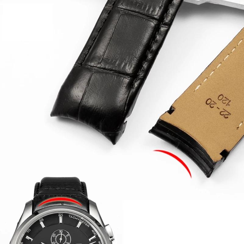 Per Tissot Maschile 1853 T035 Cinturino in Pelle T035627A Estremità Curva Cinturino in Pelle di Vitello Bracciale con Chiusura a Farfalla 22mm 23mm 24mm