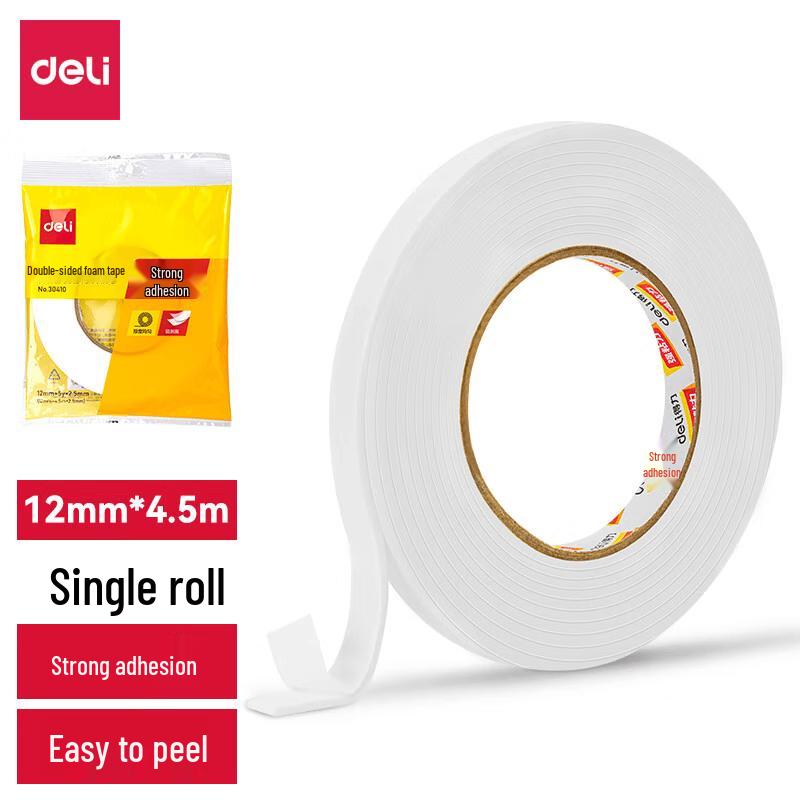 Двусторонний скотч Deli 30410 из толстой ЭВА-пены белый
