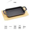 ZISIZ Rectangular Striped Cast Iron Grill Roasting Pan