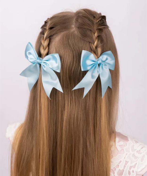

Заколка для волос в виде банта, милая заколка для лба, повязка на голову, симпатичная заколка для волос, 2 шт. One Size синий