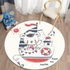 Printed Round Living Room Rug Camping Picnic Mat Non-slip Rug Yoga Mat