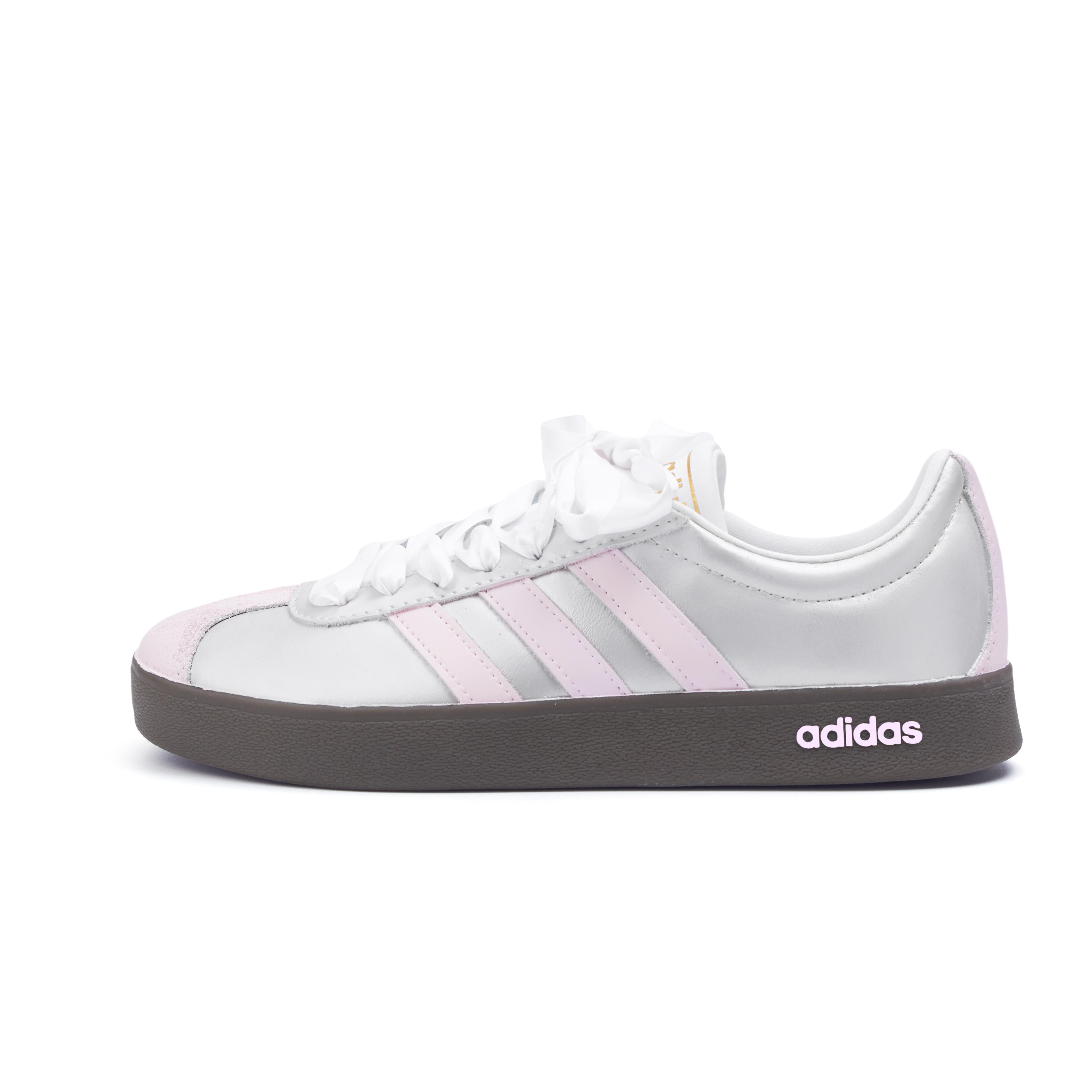 

Adidas Neo VL Court 2.0 Slip Resistant Abrasion Resistant Low top Skateboard Shoes Unisex Silver Pink ID6015(Team354-) 35⅔