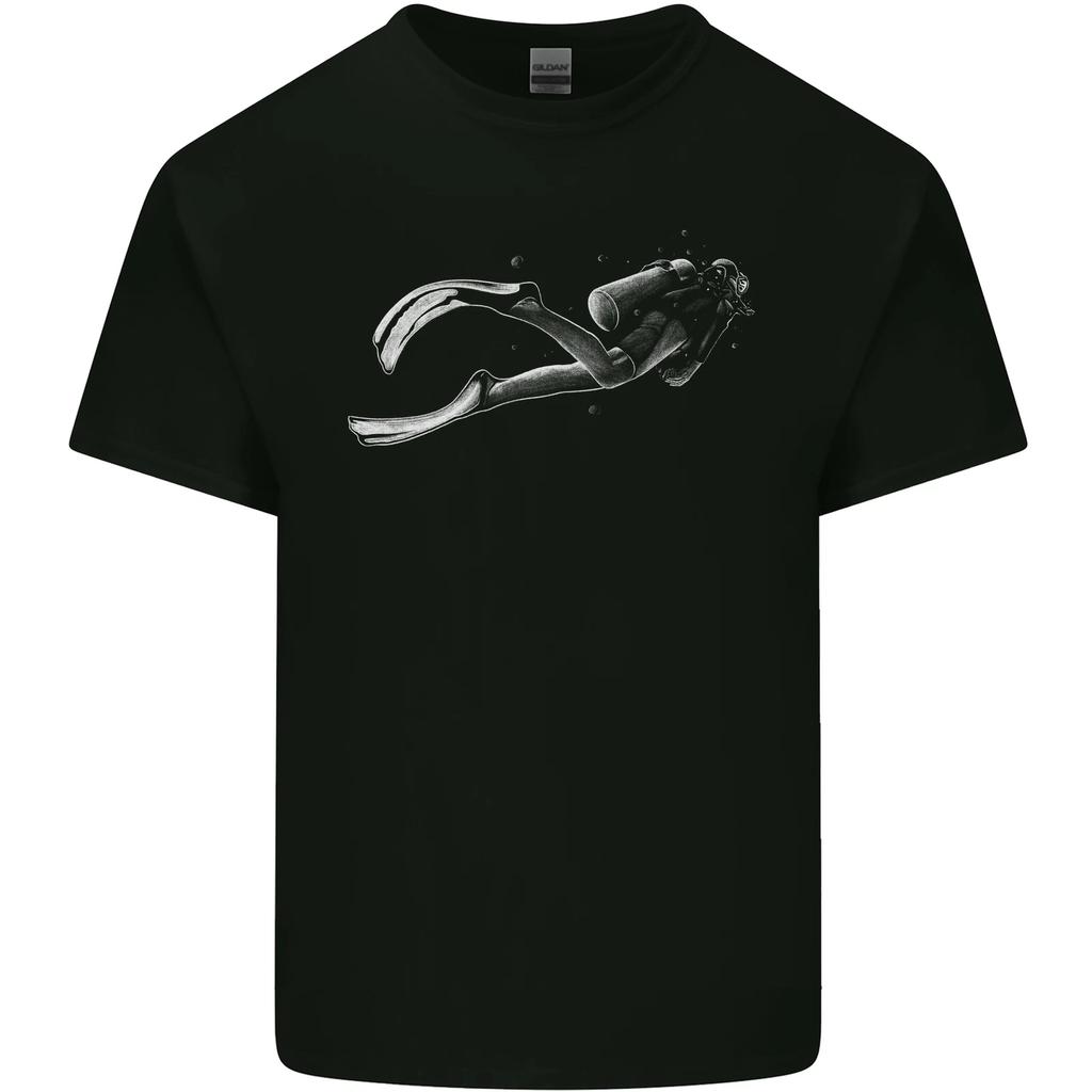 A Lone Scuba Diver Diving Kids T-Shirt Childrens
