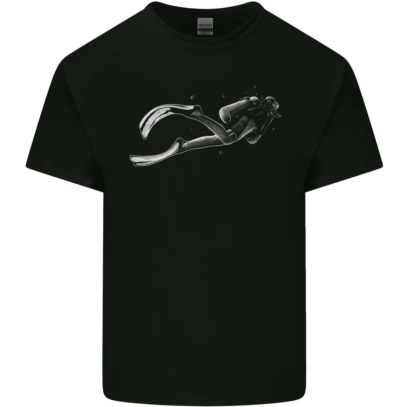 A Lone Scuba Diver Diving Kids T-Shirt Childrens 2XL