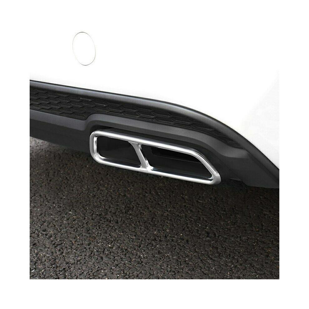 2Pcs Chrome Car Exhaust Tail Pipes Decoration Frame Throat Pipe Modified Cover Trim for - A6 C7 2016-2018