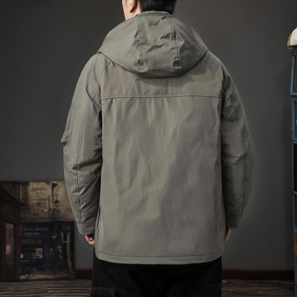 Men's Hooded Windproof Down Jacket - 2025 Winter Style, Thickened Mid-Length White Duck Down Outerwear