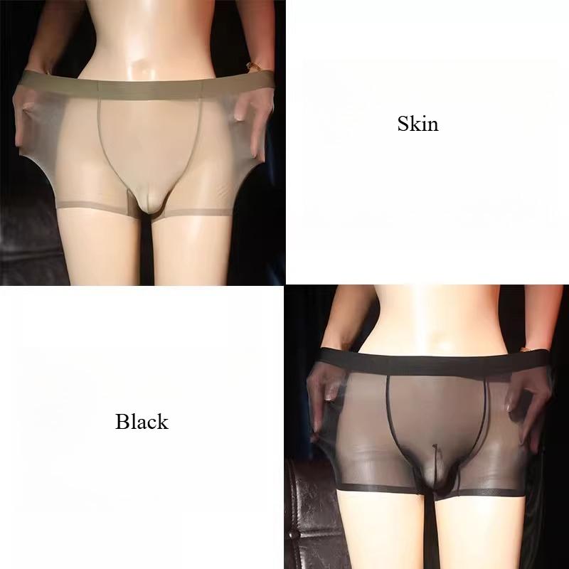 1/2Pcs Sexy Men'S Ultra-Thin Modal Panties Fully Exposed See-Through Transparent Boxers Comfortable Breathable Men'S Shorts