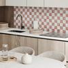 PVC Tiles with Motif Easy Decoration for Dining Room Marble Checkboard Pattern 4X50X50 Cm