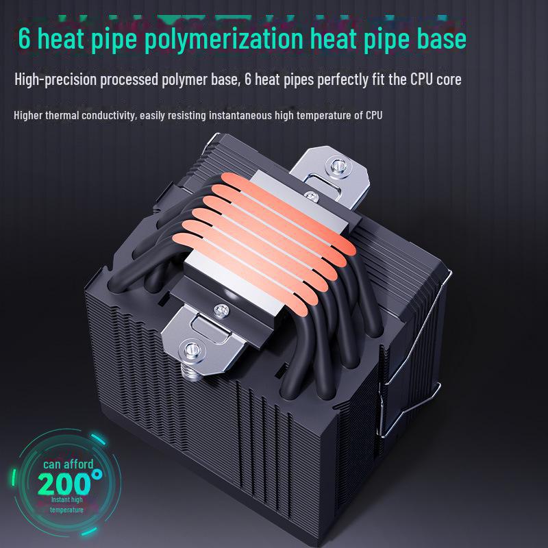 SNOWMAN Bingman MX96 Silent Heat Pipe CPU Cooler, Air Cooled for Computer Fans, Compatible with AMD, X99, LGA 1700, 2011, with 6 Heat Pipes.