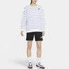 Nike Sportswear Loose Fit Striped Print Crew Neck Long Sleeve Drop Shoulder T-Shirt Women T-Shirts White DJ9305-140