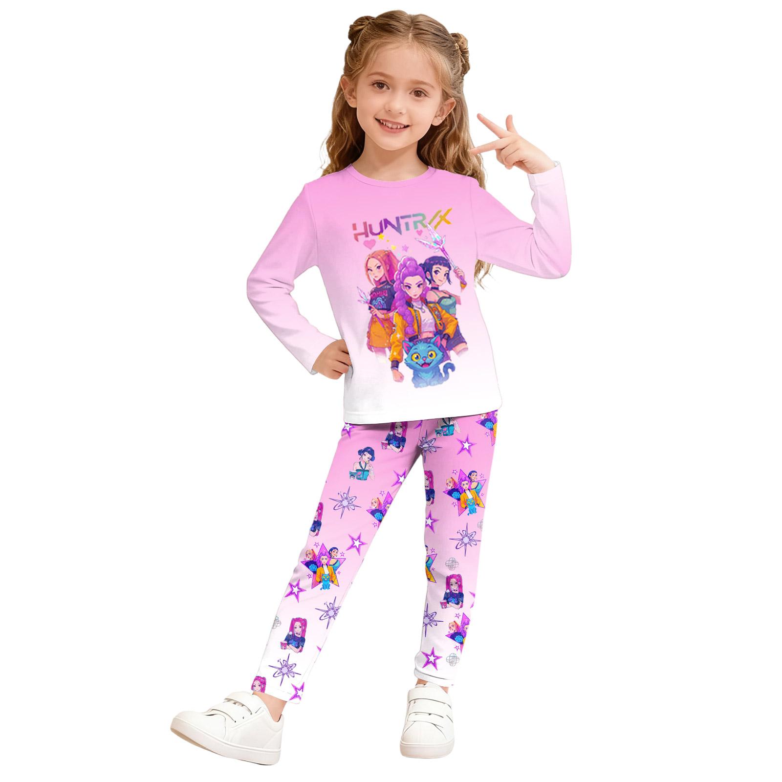 

Children s Fashion Suit Skirt Round Neck Long Sleeve Top Pants 110
