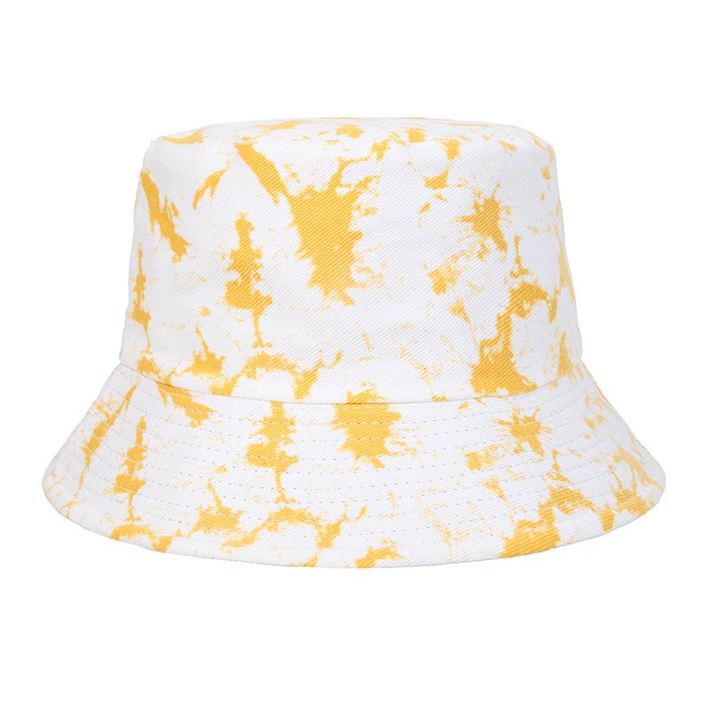 Versatile Hat Style Retro Tie Dye Printing Womens Sunshade Fishermans Hatscaps