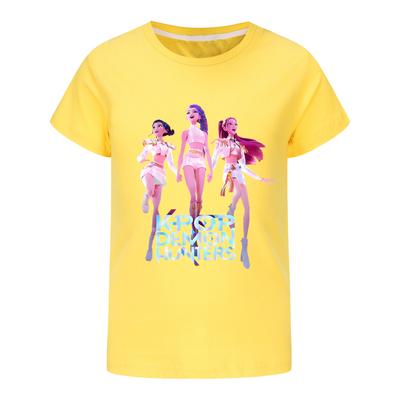 KPop Devil Hunter T-shirt Girl Summer New Movie Pattern Short Sleeve Round Neck Comfortable Soft T-shirt