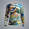 Novelty Men's Ukiyoe Long-sleeved T-shirt 3D Printing Retro Harajuku Pattern Printing Men Autumn Casual Round Neck Kids Clothes