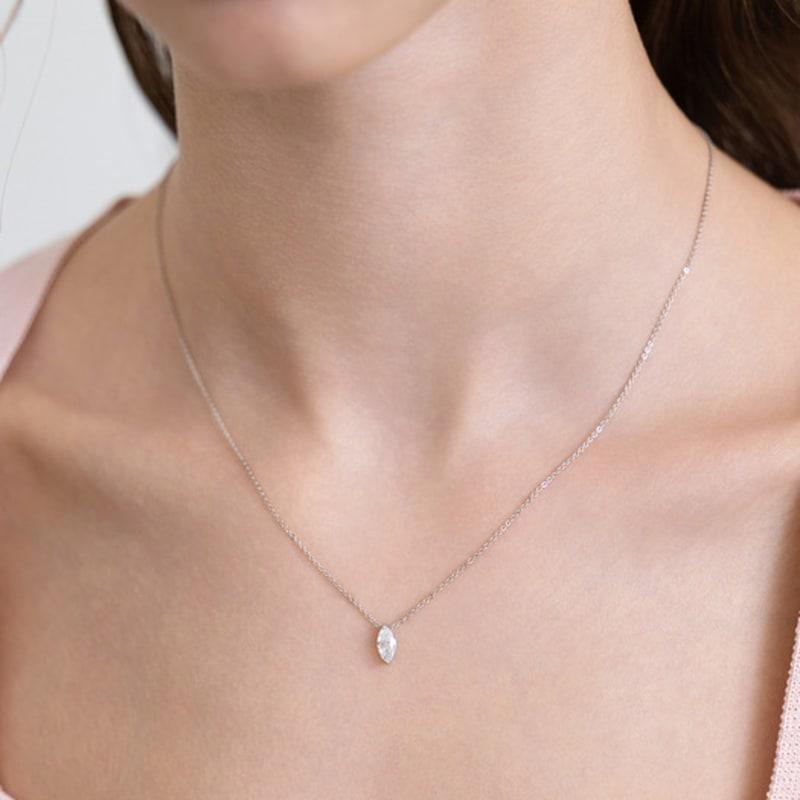 Tatiana (925 Silver) Marquise-Cut Moissanite Necklace DN0007