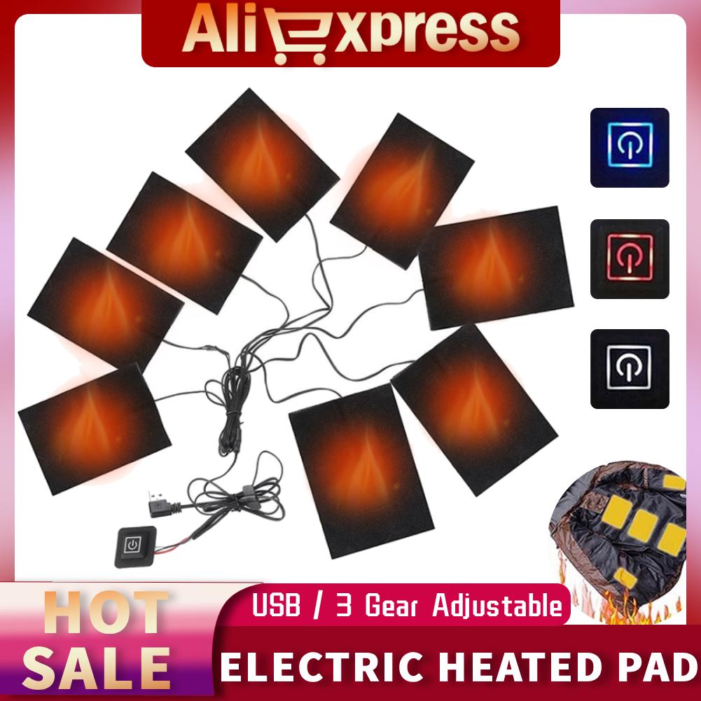 3 Levels USB Heating Pads Outdoor Thermal Winter Heating Vest Pads Waterproof Clothing Heating Pad Winter Warm Pants Heated Pads