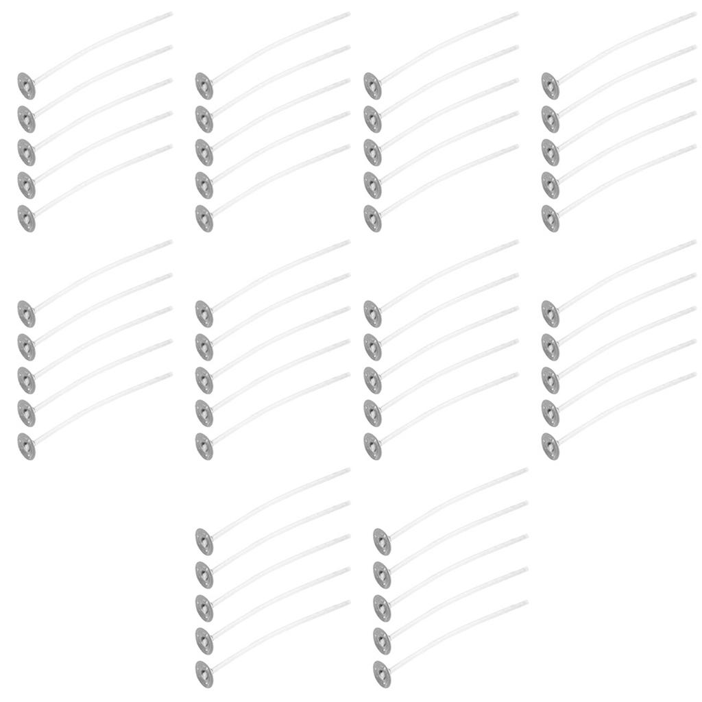 50Pcs Candle Wicks Pre Waxed Cotton Core Wicks with Base for DIY Scented Candle Making 8cm 3.1in