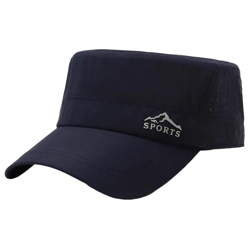 Sun Protection Flat Top Hat Quick Drying Sunscreen Cap New Sun Hat Women Men темно-синий