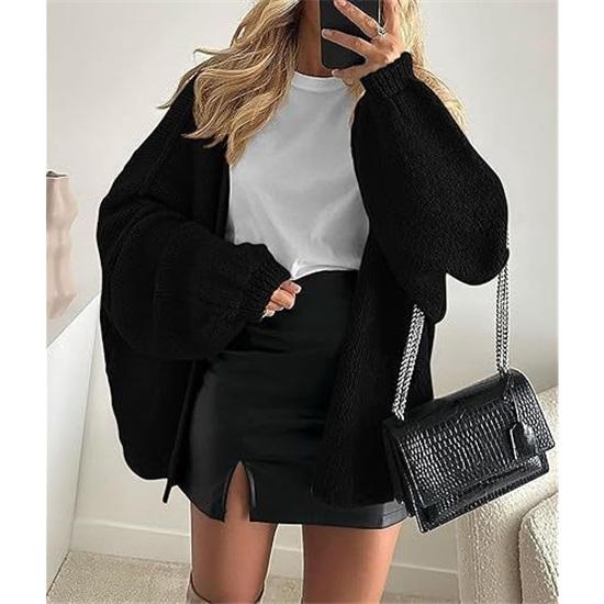 Women's Sweater Solid Color Long-sleeved Casual Loose Cardigan Sweater Jacket