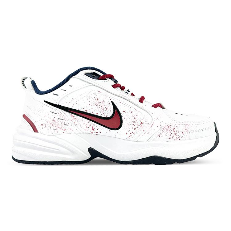 Nike Air Monarch 4 Cushioning Slip Resistant Abrasion Resistant Height Increasing Low Top Chunky Sneakers Unisex 415445-102(Team76-)