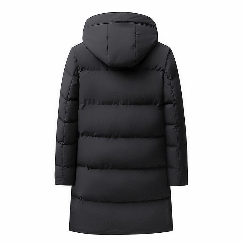 Winter New Thickened Warm Hooded Mid-Length Versatile Over-the-Knee High-End Fashion Versatile Cotton Jacket for Men