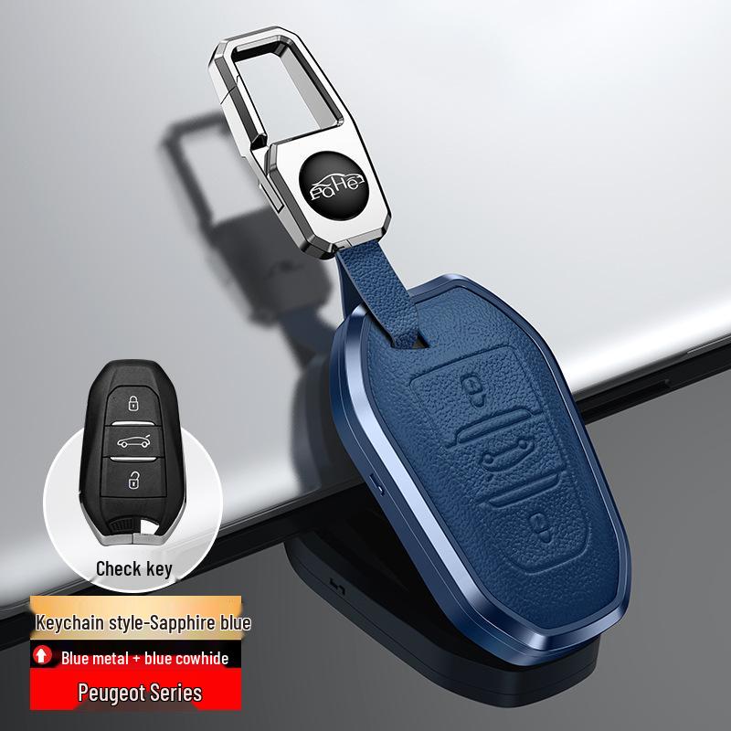 Key Cover & Keychain for Dongfeng Peugeot Models: 308, 207, 301, 408, 508, 2008, 3008