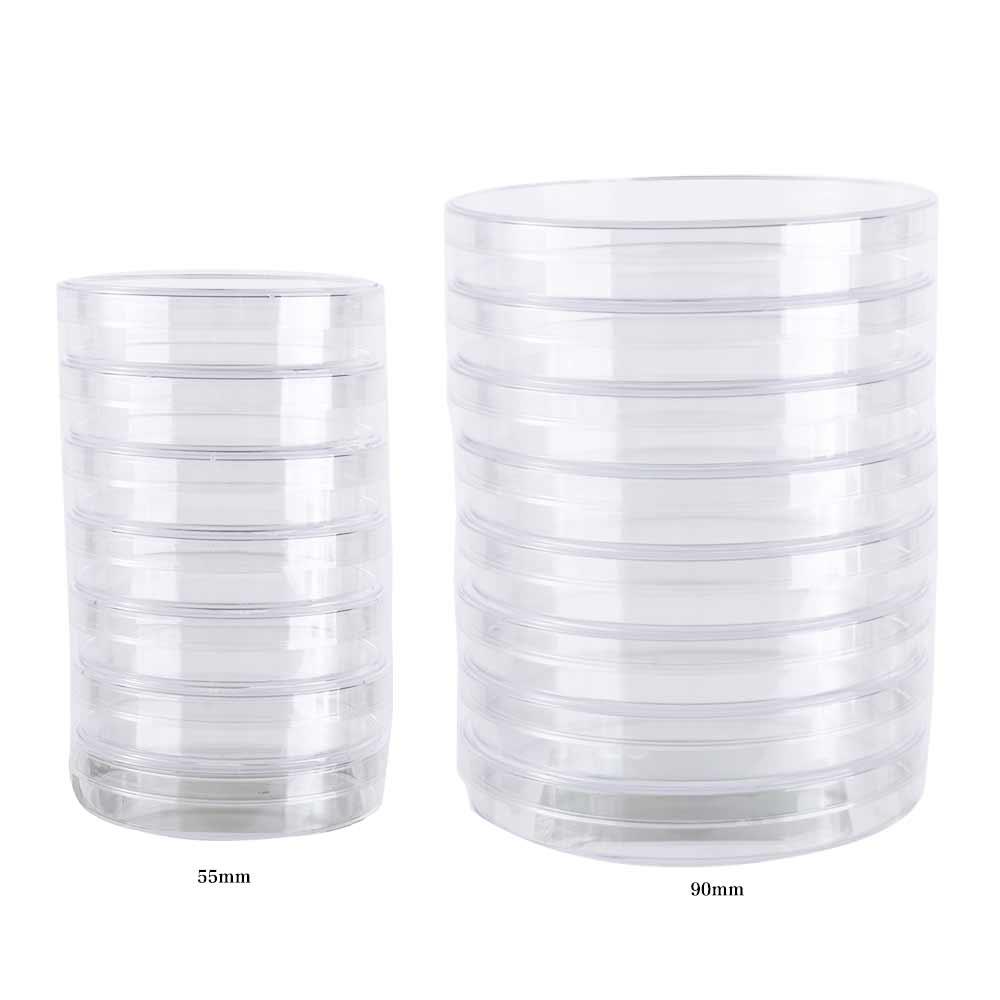 Plastic 55x15mm Sterile Petri Dishes Bacteria Culture Dish Petri Dishes Clear Petri Dish