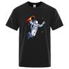 Men's T-shirt High Quality Cotton Blend Funny Astronaut Design Printed Casual Loose Cool for Me