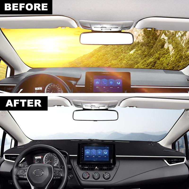 Top Flannel Dashboard Cover Pad For Toyota Corolla E210      2024 Hybrid Anti-UV Dash SunShade Mat Non-slip