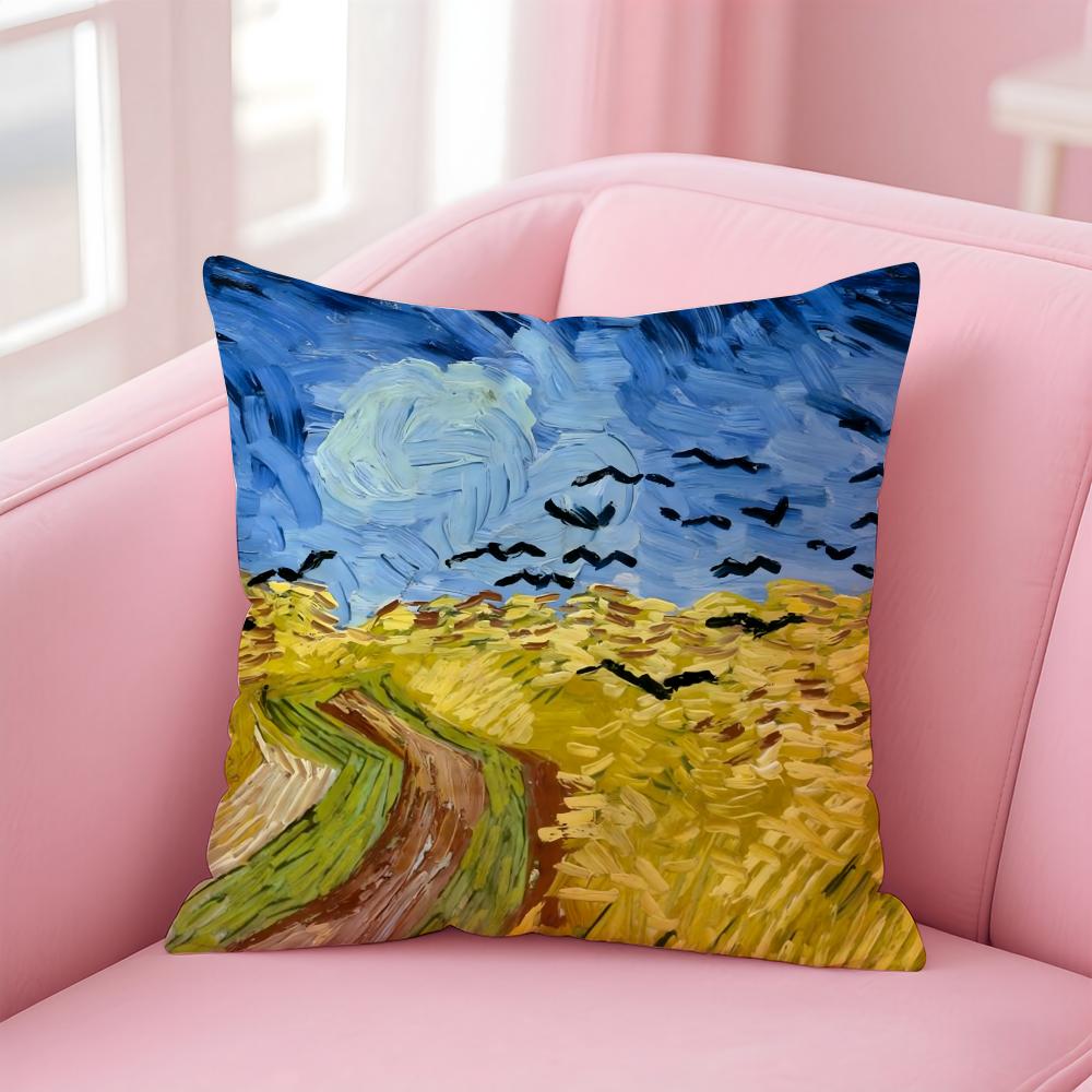 V-Van G-GoghS Cushion Cover Comfortable Reversible Pillow Cover Ideal for Car Sofa Bedroom & Beyond