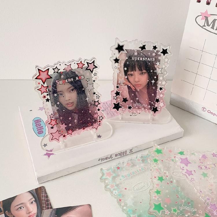 Shatterproof Acrylic ID Badge Holders Double Purpose Keychain Case for Fan Photos Gift Ideas & Everyday Carry Essential