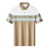 Herren T-Shirt Kurzarm Dünn Gestreift Revers Atmungsaktiv Farbpassend Hochelastisches Poloshirt