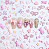 Pink Resin Cartoon Bowknot Heart Bow Tie Little Bunny Nail Art Accessories DIY Nail Hairpin Accessories Wholesale
