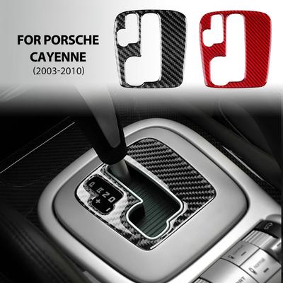 Real Soft Carbon Fiber Sticker For Porsche Cayenne 2003 2004 2005 2006 2007 2008 2009 2010 Automatic Gear Interior Accessories.