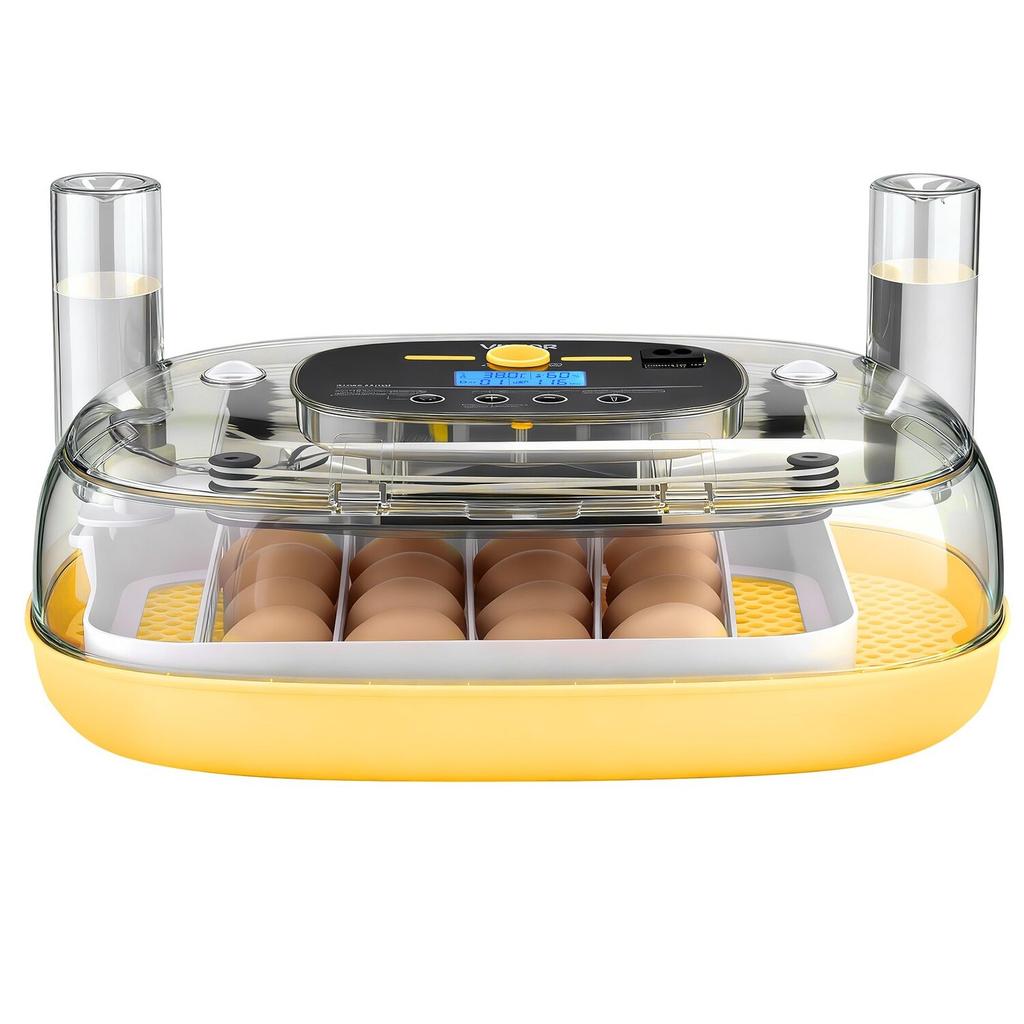 24 Egg Incubator, Automatic Egg Turner with LED Candler, Temperature & Humidity Control, 360° View Clear Window, Auto Water Refill, Poultry Eggs