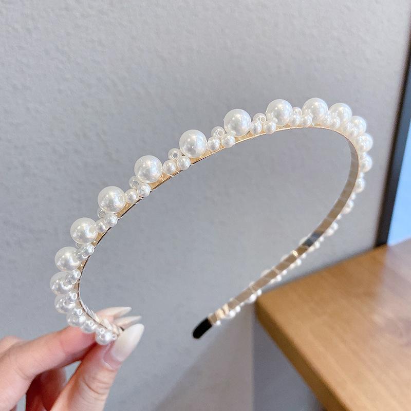 1PC Fashion Pearl Temperament Vintage Pearl Hair Hoops For Women Ladies Simple Non-Slip Headband Hair Band Hair Accessories