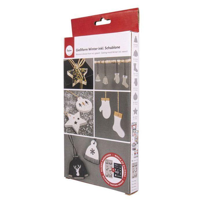 Silicone Mold 6 Christmas Shapes + A5 Stencil