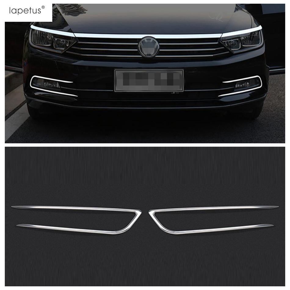 Car Front Fog Light Lamp Eyebrow Strip Molding Sequ Cover Trim For Volkswagen Passat B8 2016 2017 2018 ABS Chrome Accessories