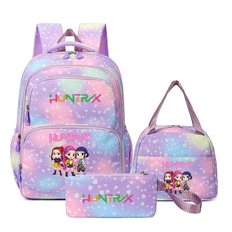 3Pcs/Sets Mochila Backpack Colorful Schoolbag Pencil Case Lunch Bag for Students School Bags Pen Bags