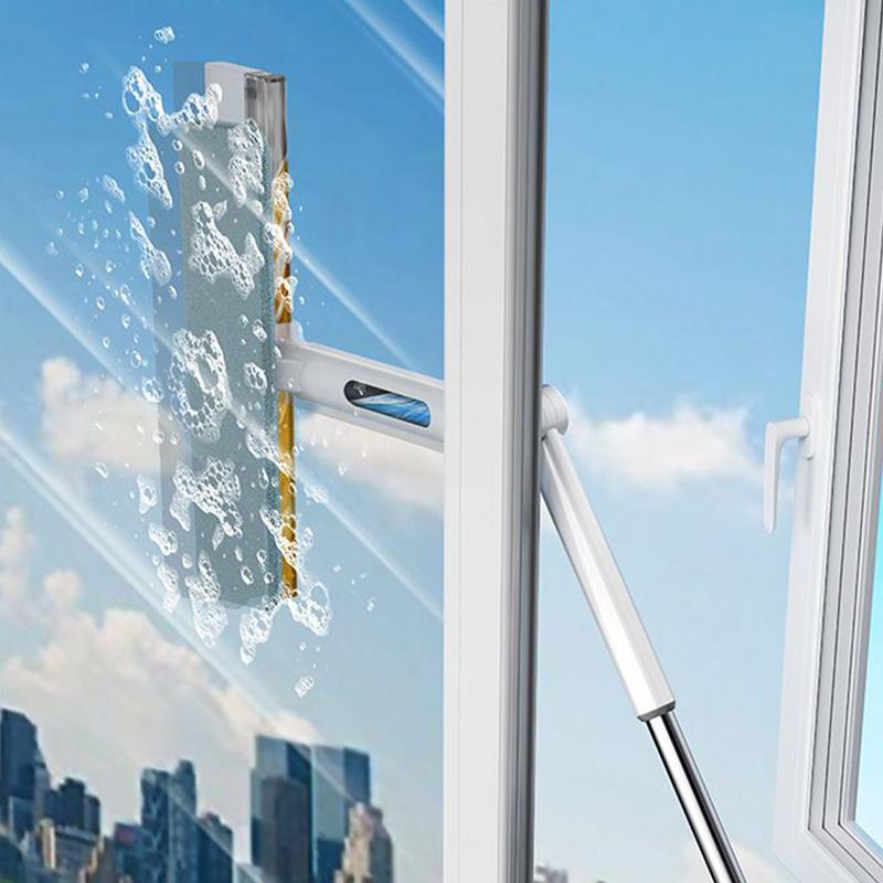 Window Cleaner Telescopic Shower Squeegee For Shower Walls Professional Scraper With Large-Capacity Water Bottle Cleaning Mop