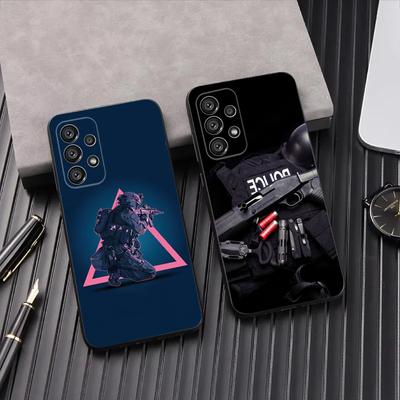 Police FBI Cool Phone Case For Samsung Galaxy A13,A21s,A22,A31,A32,A52,A53,A71,A80,A91 Soft Black Shell