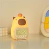 Cute Capybara Shape Sleep Night Lamp with Alarm Slock 1500mAh USB Rechargeable Sleep Trainer for Kids and Adults