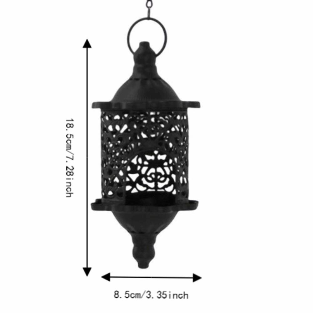 Black Tea Light Holder 7.28x3.35in Candle Stand Decorative Metal Candle Holder For Porch