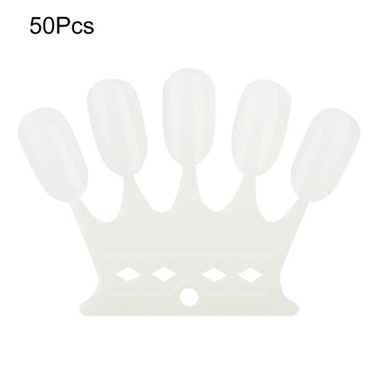 50 ks Crown Shape na falešné nehty Display Polish Color Card Plate Practice Stand